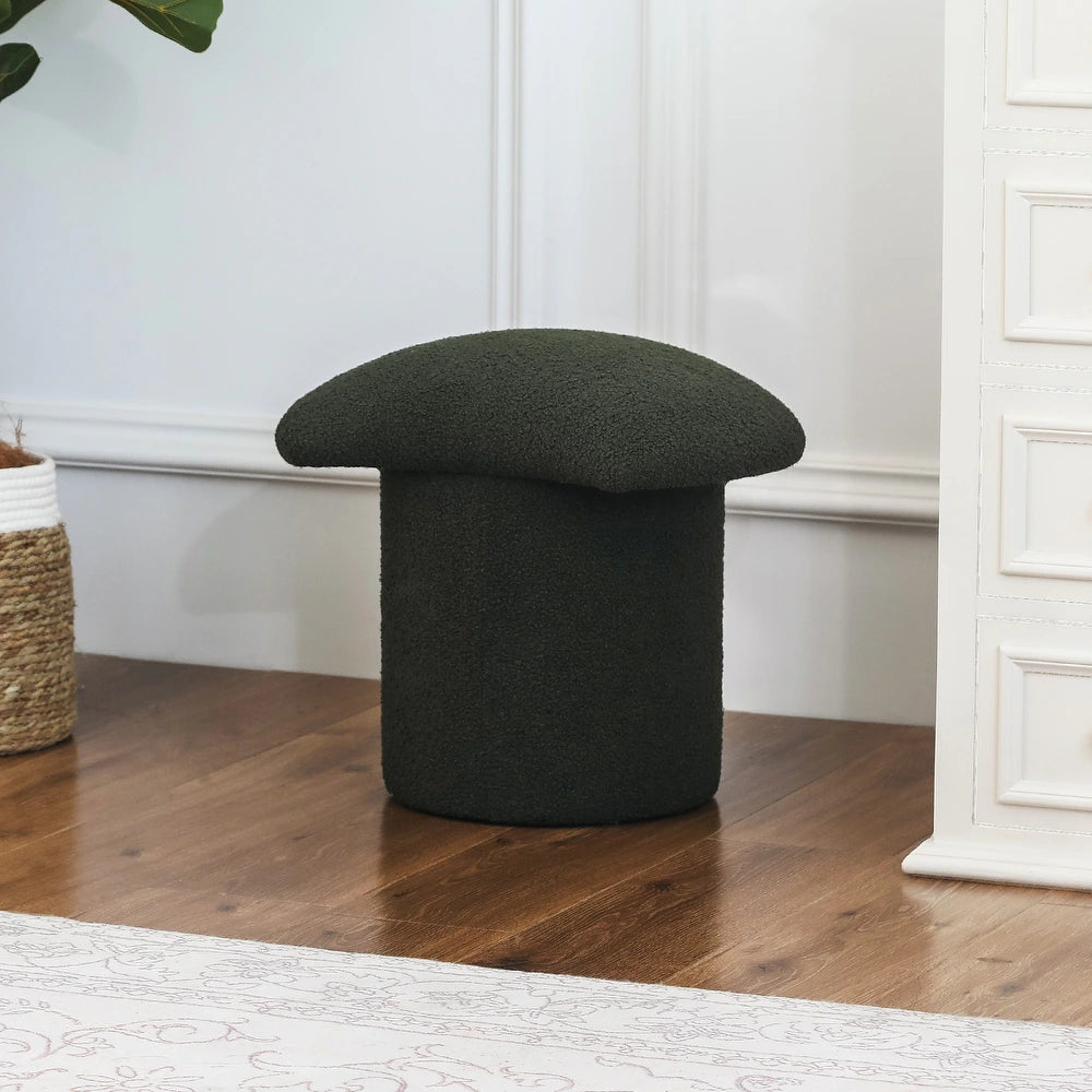 Pilzförmiger Bouclé-Hocker